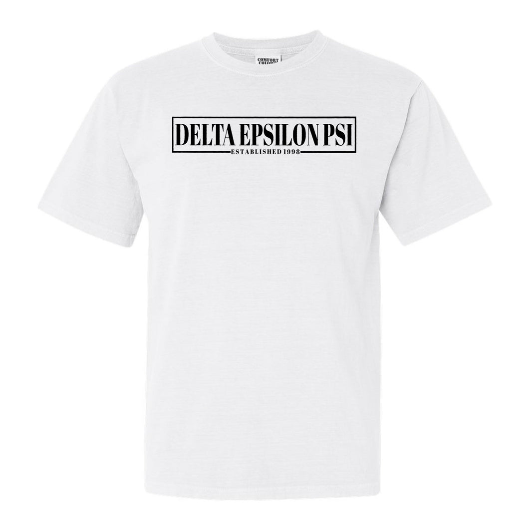 Delta Epsilon Psi Fraternal Block Comfort Colors T-Shirt - Fraternity Tee - Kite and Crest