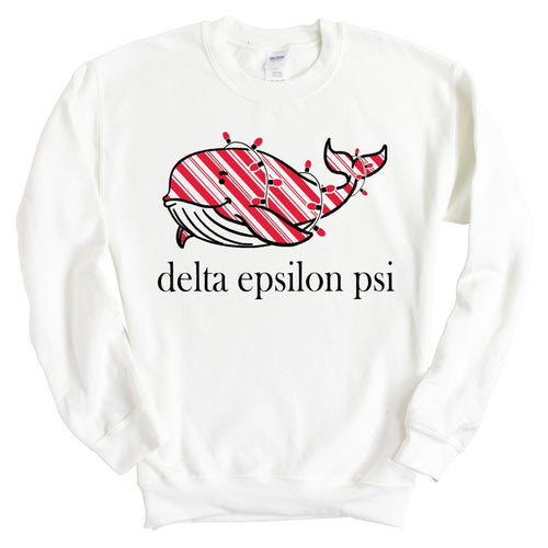 Delta Epsilon Psi Red Whale Sweatshirt - Fraternity Crewneck Sweatshirt - Kite and Crest