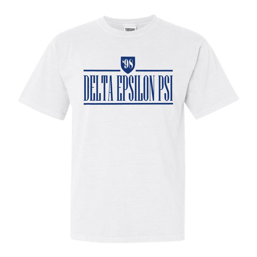 Delta Epsilon Psi Shield Comfort Colors T-Shirt - Fraternity Tee - Kite and Crest