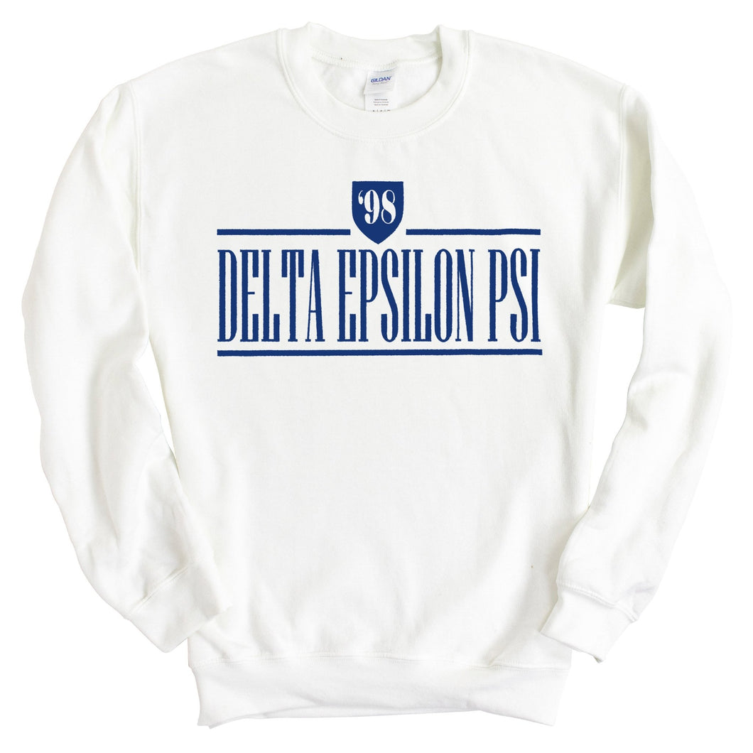 Delta Epsilon Psi Shield Sweatshirt - Fraternity Crewneck Sweatshirt - Kite and Crest