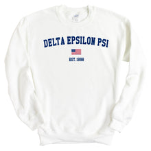 Load image into Gallery viewer, Delta Epsilon Psi USA Flag Sweatshirt - Fraternity Crewneck Sweatshirt - Kite and Crest
