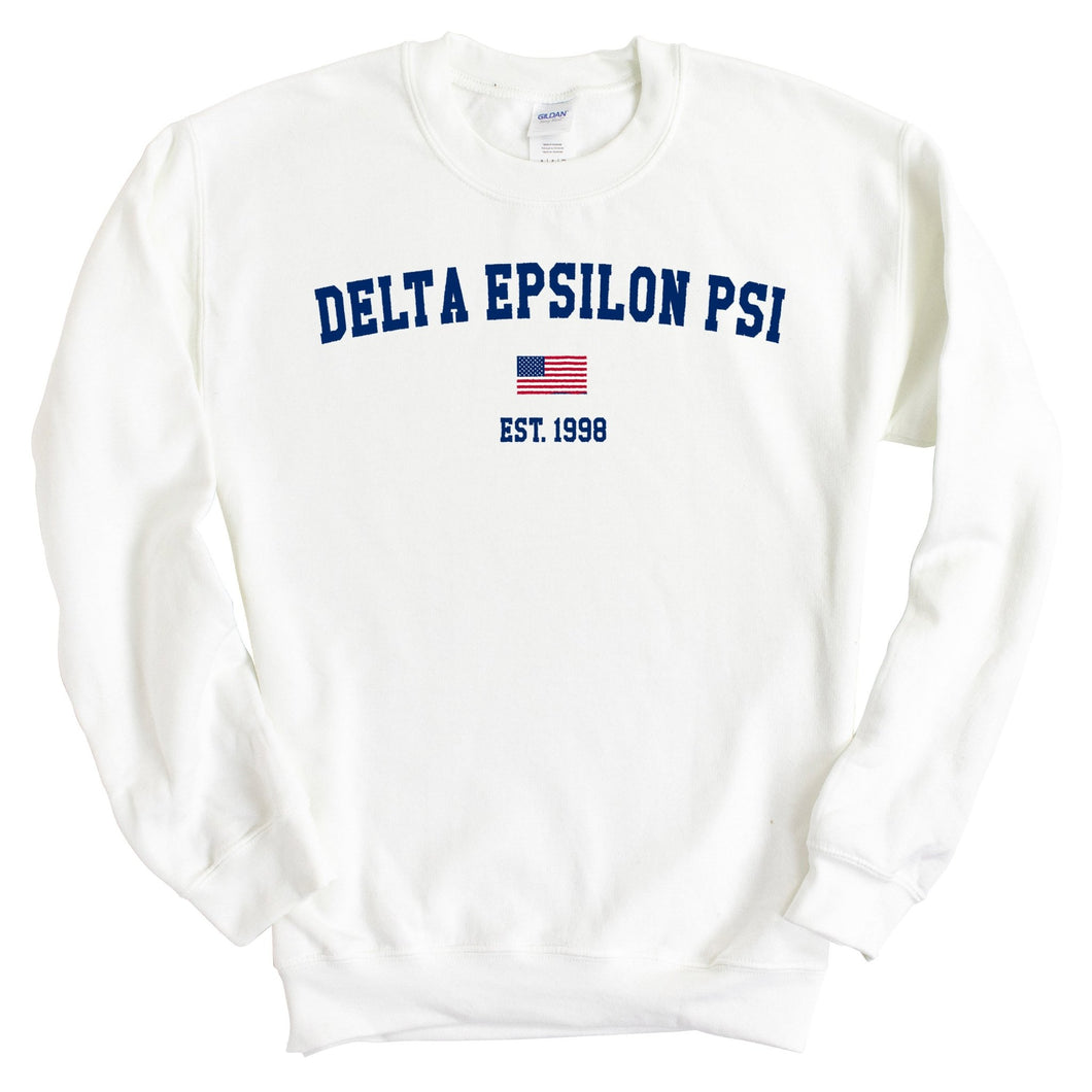 Delta Epsilon Psi USA Flag Sweatshirt - Fraternity Crewneck Sweatshirt - Kite and Crest