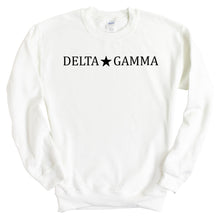 Load image into Gallery viewer, Delta Gamma Sweatshirt - Dee Gee (DG) Black Star Crewneck Sweatshirt - Kite and Crest
