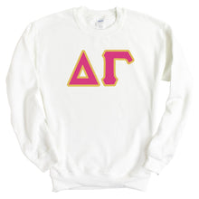 Load image into Gallery viewer, Delta Gamma Sweatshirt - Dee Gee (DG) Cute Letters Crewneck Sweatshirt - Kite and Crest
