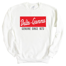 Load image into Gallery viewer, Delta Gamma Sweatshirt - Dee Gee (DG) Genuine Sorority Crewneck Sweatshirt - Kite and Crest
