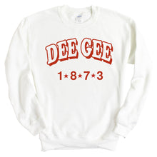 Load image into Gallery viewer, Delta Gamma Sweatshirt - Dee Gee (DG) Red Arch Crewneck Sweatshirt - Kite and Crest
