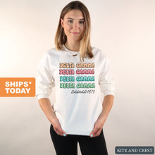 Load image into Gallery viewer, Delta Gamma Sweatshirt - Dee Gee (DG) Stencil Crewneck Sweatshirt - Kite and Crest
