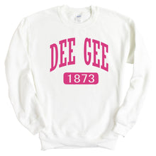 Load image into Gallery viewer, Delta Gamma Sweatshirt | DG Large Established Crewneck Sweatshirt | Delta Gamma Sorority Gift Idea - Kite and Crest
