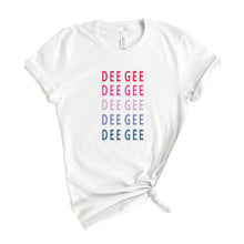 Load image into Gallery viewer, Delta Gamma T-shirt - Dee Gee (DG) Bright and Stacked Tee - Kite and Crest
