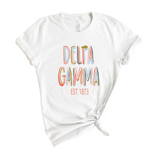 Load image into Gallery viewer, Delta Gamma T-shirt - Dee Gee (DG) Cooper Tee - Kite and Crest
