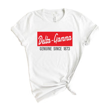 Load image into Gallery viewer, Delta Gamma T-shirt - Dee Gee (DG) Genuine Sorority Tee - Kite and Crest
