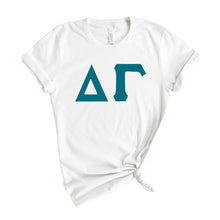 Load image into Gallery viewer, Delta Gamma T-Shirt | DG Basic Large Letters Shirt | Delta Gamma Sorority Gift Idea - Kite and Crest
