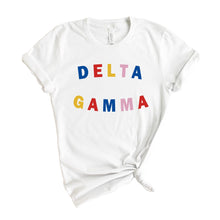 Load image into Gallery viewer, Delta Gamma T-Shirt | DG Circular Colorful Shirt | Delta Gamma Sorority Gift Idea - Kite and Crest
