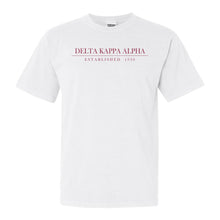 Load image into Gallery viewer, Delta Kappa Alpha Boyfriend Comfort Colors T-Shirt - Kite and Crest
