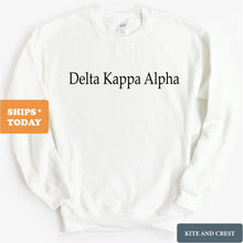 Load image into Gallery viewer, Delta Kappa Alpha Clean and Simple Sweatshirt - Fraternity Crewneck Sweatshirt - Kite and Crest
