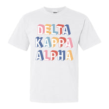 Load image into Gallery viewer, Delta Kappa Alpha Colorful 3D Comfort Colors T-Shirt - Kite and Crest
