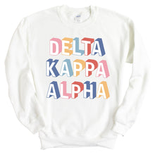 Load image into Gallery viewer, Delta Kappa Alpha Colorful 3D Sweatshirt - Fraternity Crewneck Sweatshirt - Kite and Crest
