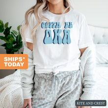 Load image into Gallery viewer, Delta Kappa Alpha Happy to be Comfort Colors T-Shirt - Kite and Crest
