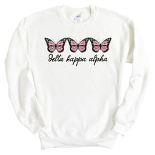 Load image into Gallery viewer, Delta Kappa Alpha Trendy Butterfly Sweatshirt - Fraternity Crewneck Sweatshirt - Kite and Crest
