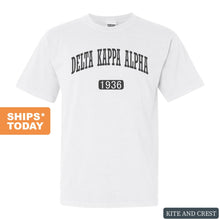 Load image into Gallery viewer, Delta Kappa Alpha Weekender Comfort Colors T-Shirt - Kite and Crest
