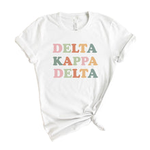 Load image into Gallery viewer, Delta Kappa Delta Bright and Colorful T-shirt - Kite and Crest
