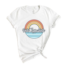 Load image into Gallery viewer, Delta Kappa Delta Wavy Rainbow T-shirt - Kite and Crest
