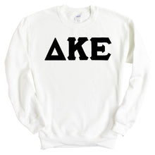 Load image into Gallery viewer, Delta Kappa Epsilon Basic Black Letters Sweatshirt - Fraternity Crewneck Sweatshirt - Kite and Crest
