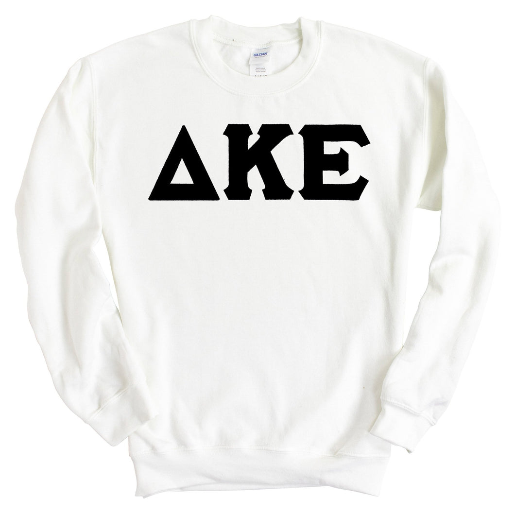 Delta Kappa Epsilon Basic Black Letters Sweatshirt - Fraternity Crewneck Sweatshirt - Kite and Crest