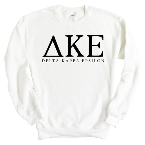 Delta Kappa Epsilon Block Letter Sweatshirt - Fraternity Crewneck Sweatshirt - Kite and Crest