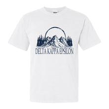 Load image into Gallery viewer, Delta Kappa Epsilon Epic Mountains Comfort Colors T-Shirt - Fraternity Tee - Kite and Crest

