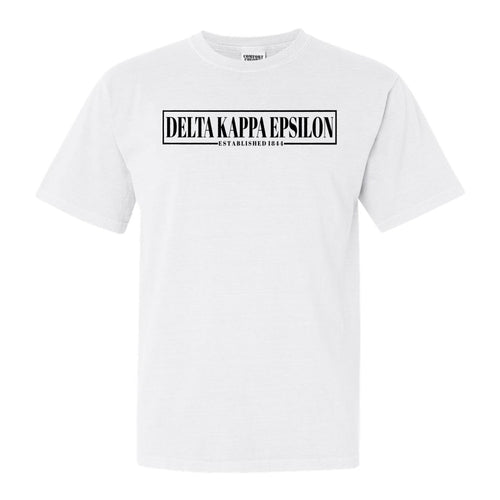Delta Kappa Epsilon Fraternal Block Comfort Colors T-Shirt - Fraternity Tee - Kite and Crest