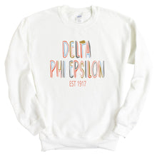 Load image into Gallery viewer, Delta Phi Epsilon Sweatshirt - DPHIE Cooper Crewneck Sweatshirt - Kite and Crest
