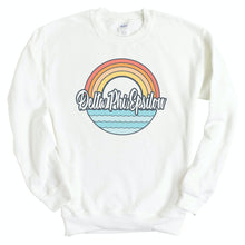 Load image into Gallery viewer, Delta Phi Epsilon Sweatshirt - DPHIE Wavy Rainbow Crewneck Sweatshirt - Kite and Crest
