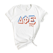 Load image into Gallery viewer, Delta Phi Epsilon T-shirt - DPHIE American Colored Tee - Kite and Crest
