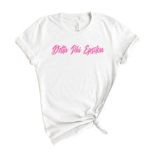 Load image into Gallery viewer, Delta Phi Epsilon T-Shirt | DPHIE Neon Pink Colored Shirt | Delta Phi Epsilon Sorority Gift Idea - Kite and Crest
