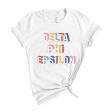 Load image into Gallery viewer, Delta Phi Epsilon T-Shirt | DPHIE Retro Shirt | Delta Phi Epsilon Sorority Gift Idea - Kite and Crest
