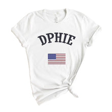 Load image into Gallery viewer, Delta Phi Epsilon T-shirt - DPHIE USA Tee - Kite and Crest
