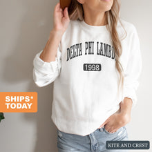 Load image into Gallery viewer, Delta Phi Lambda Athletic Crewneck Sweatshirt - Kite and Crest
