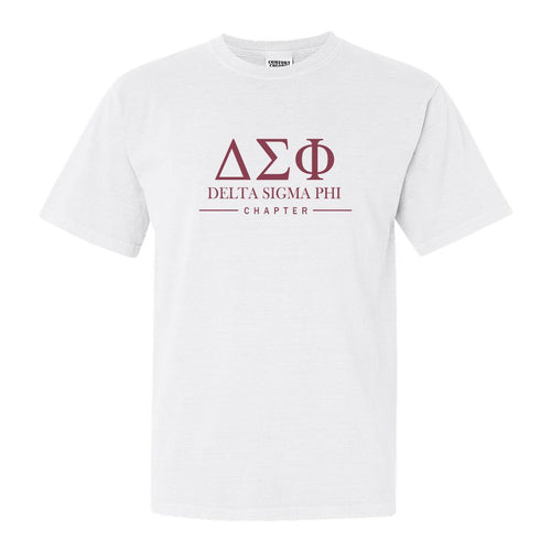 Delta Sigma Phi Comfort Colors T-Shirt - Delta Sig Basic Lined Shirt - Kite and Crest
