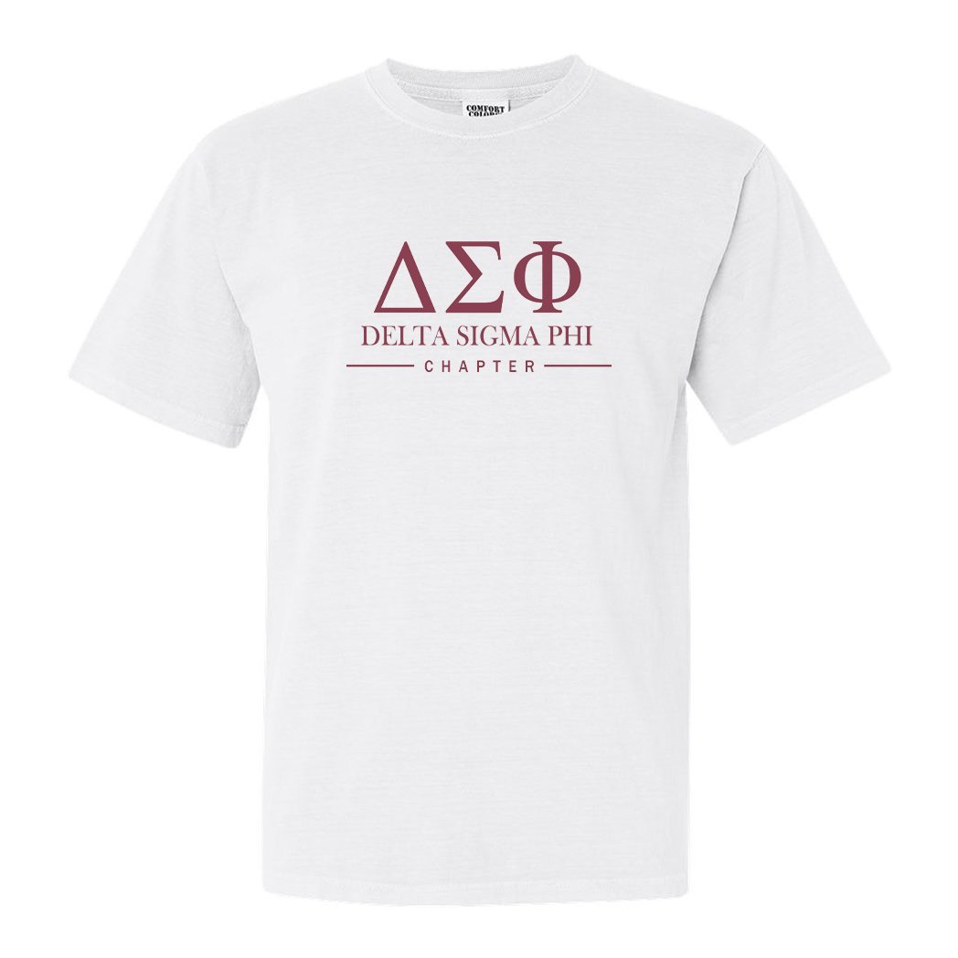 Delta Sigma Phi Comfort Colors T-Shirt - Delta Sig Basic Lined Shirt - Kite and Crest