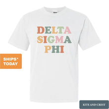 Load image into Gallery viewer, Delta Sigma Phi Comfort Colors T-Shirt - Delta Sig Bright and Colorful Shirt - Kite and Crest
