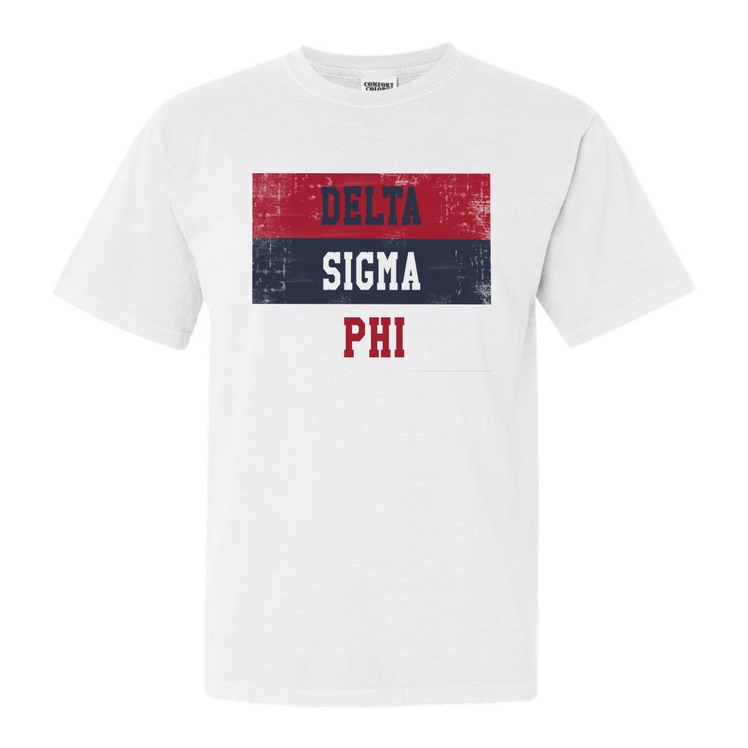 Delta Sigma Phi Comfort Colors T-Shirt - Delta Sig Colorful Stripe Shirt - Kite and Crest