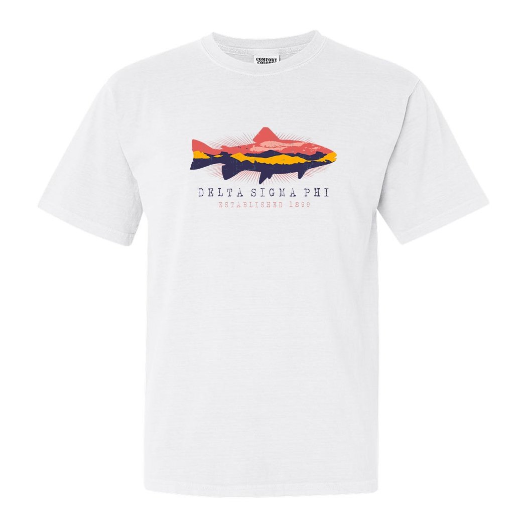 Delta Sigma Phi Comfort Colors T-Shirt - Delta Sig Fishing Shirt - Kite and Crest