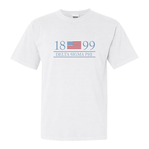 Delta Sigma Phi Comfort Colors T-Shirt - Delta Sig Flag Year Shirt - Kite and Crest