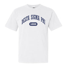Load image into Gallery viewer, Delta Sigma Phi Comfort Colors T-Shirt - Delta Sig Fraternal Arch Shirt - Kite and Crest
