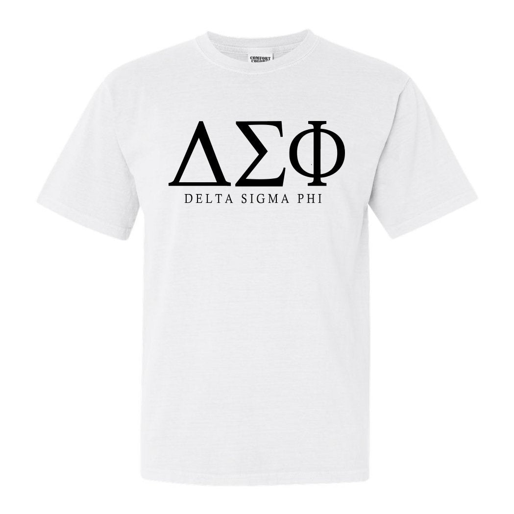 Delta Sigma Phi Comfort Colors T-Shirt - Delta Sig Fraternal Block Shirt - Kite and Crest