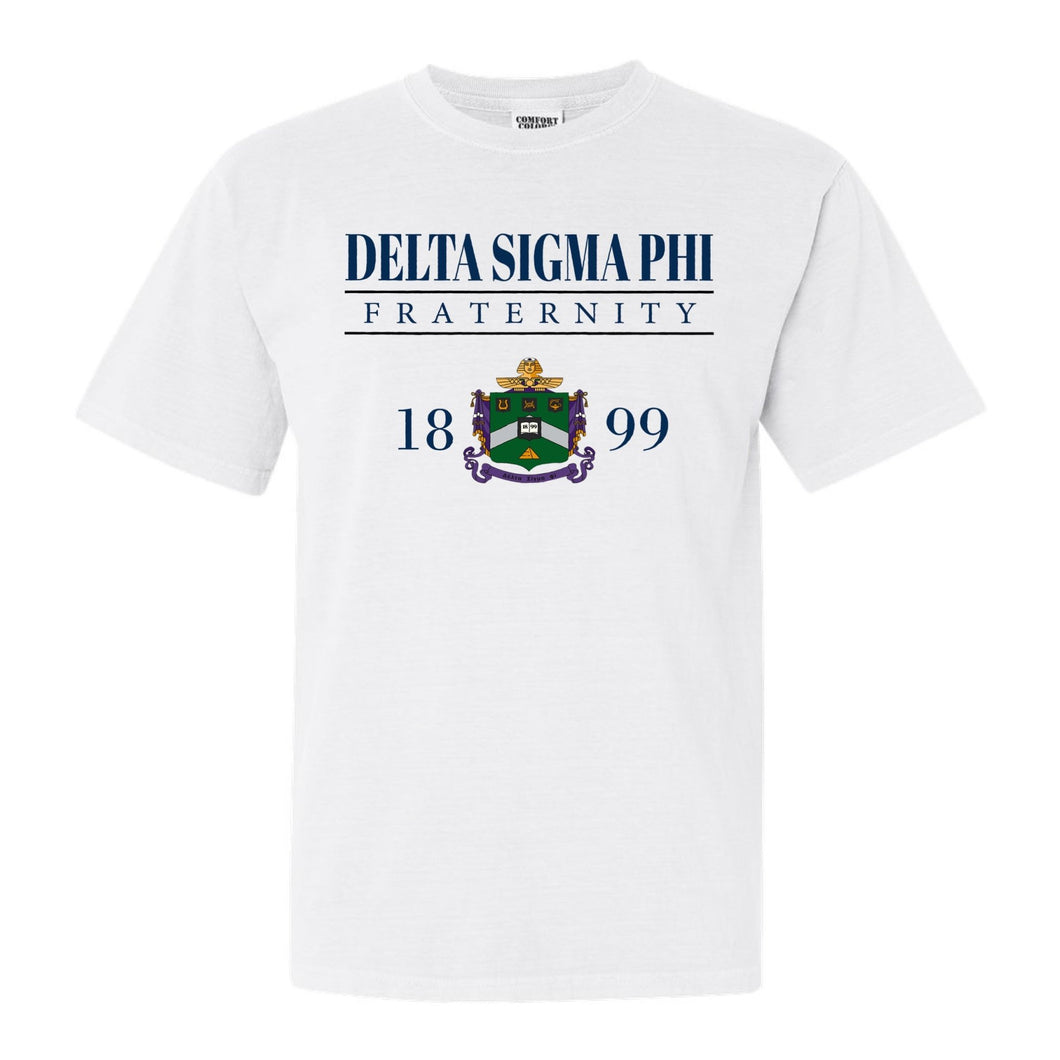 Delta Sigma Phi Comfort Colors T-Shirt - Delta Sig Large Crest Shirt - Kite and Crest