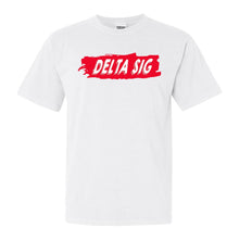 Load image into Gallery viewer, Delta Sigma Phi Comfort Colors T-Shirt - Delta Sig Red Slash Shirt - Kite and Crest
