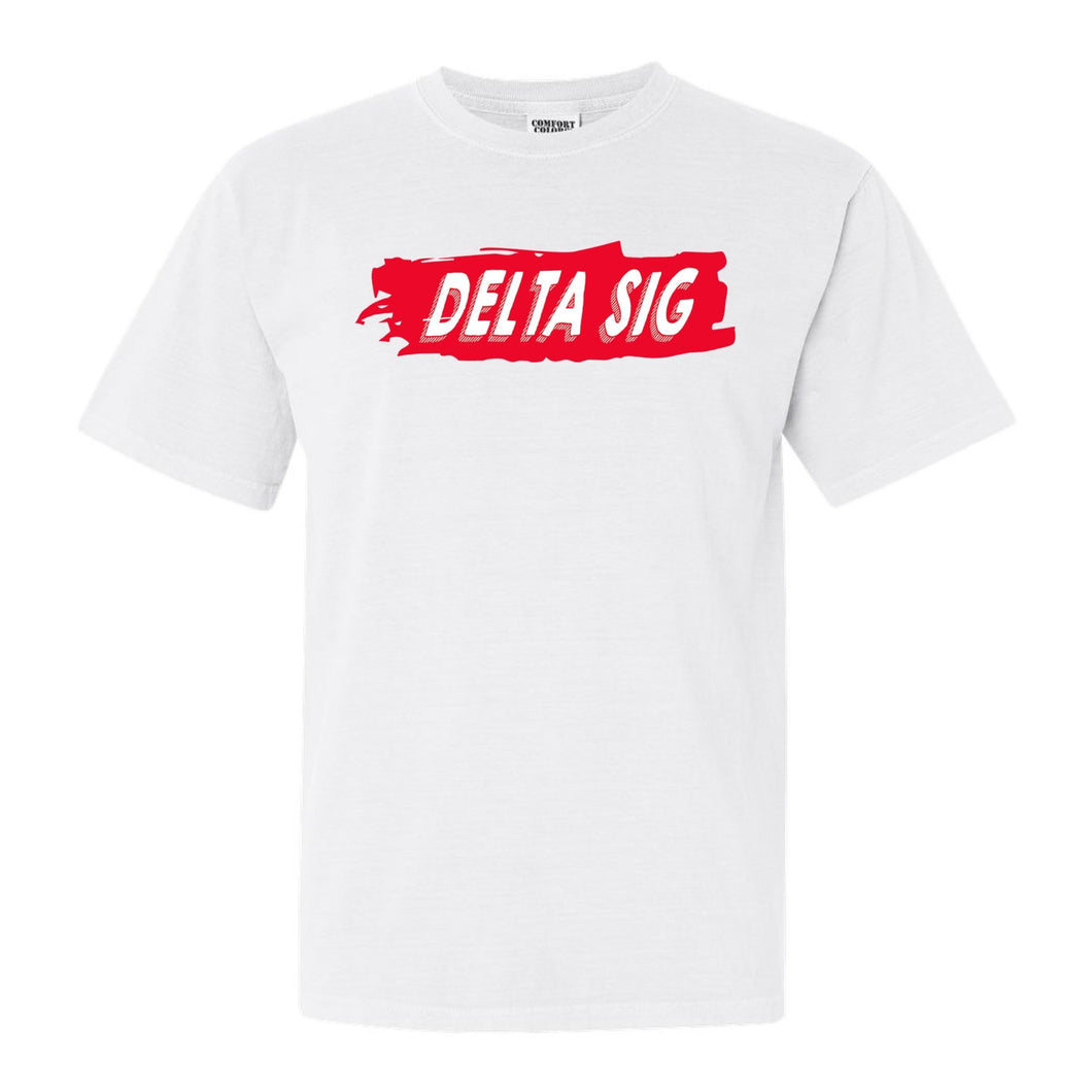 Delta Sigma Phi Comfort Colors T-Shirt - Delta Sig Red Slash Shirt - Kite and Crest
