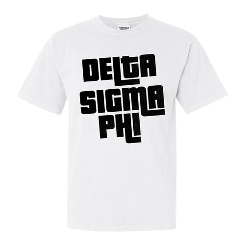 Delta Sigma Phi Comfort Colors T-Shirt - Delta Sig Stacked Letters Shirt - Kite and Crest